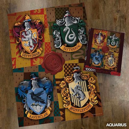 Harry Potter - Puzzles 1000 Elemente in einer dekorativen Box (Hogwarts Häuser)