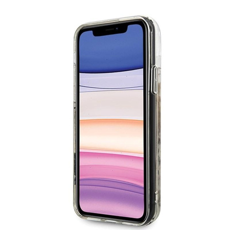 Guess Liquid Glitter Circle Logo - iPhone 11 Hülle (Gold)