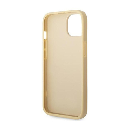 Guess Glitter Flakes Metal Logo Case - Hülle für iPhone 14 Plus (Gold)