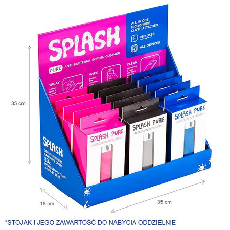 Splash Pure - Antibakteriální sprej s mikrovláknem na čištění obrazovky, 20 ml (růžový)