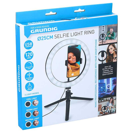 Grundig - Ring light pour photos, selfie, maquillage
