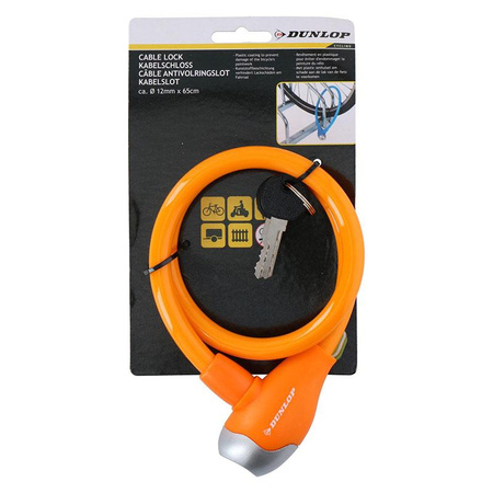 Dunlop - Cadenas vélo spirale à clé 65 cm (Orange)