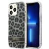 Guess Leopard Electro Stripe - iPhone 13 Pro Tasche (Grau)