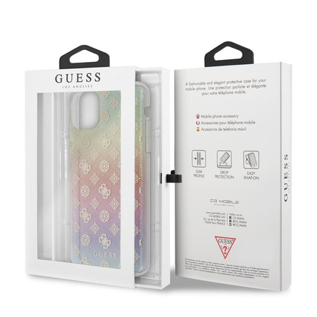 Guess 4G Pfingstrose Galvanisiertes Muster - iPhone 11 Pro Max Hülle (Regenbogen)