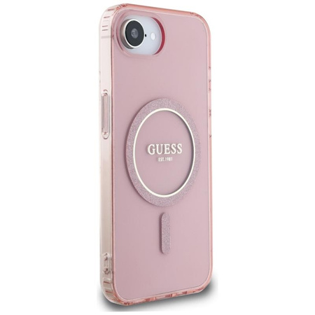 Guess IML Glitter Circle MagSafe - Case for iPhone 16e (pink)