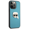 Karl Lagerfeld PU Leather Karl's Head Metal - iPhone 13 Pro Max Case (blue)