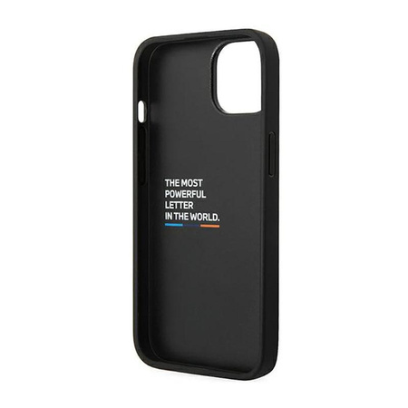 BMW Leather Carbon Blue Line - iPhone 14 tok (fekete)