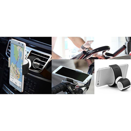 PURO White 360-degree Universal Holder - Support universel pour voiture/bicyclette (blanc)