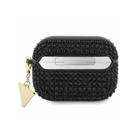 Guess Rhinestone Triangle Charm - Étui AirPods Pro (noir)