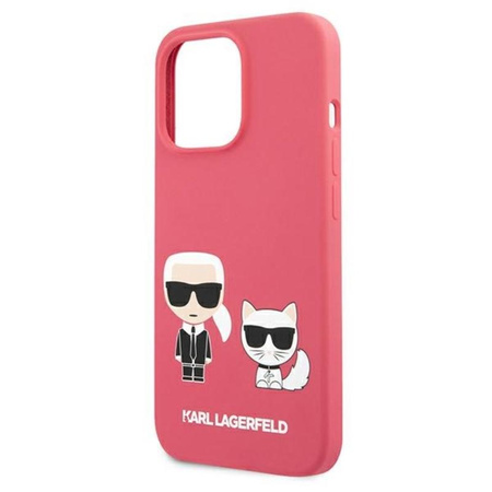Karl Lagerfeld Silikon Karl & Choupette - iPhone 13 Pro Max Hülle (fuchsia)