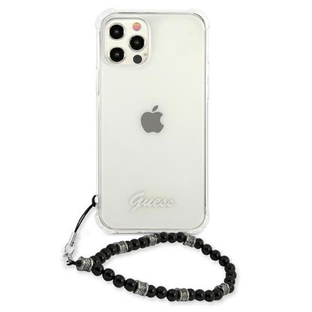 Guess fekete gyöngyház szíj - iPhone 12 / iPhone 12 Pro tok (átlátszó)