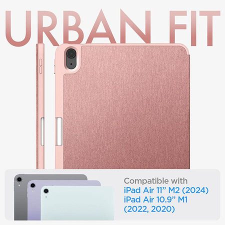 Spigen Urban Fit - Hülle für iPad Air 11" M3 (2025) / M2 (2024) / iPad Air 10.9" (5.-4. Generation).) (2022-2020) (Rose Gold)