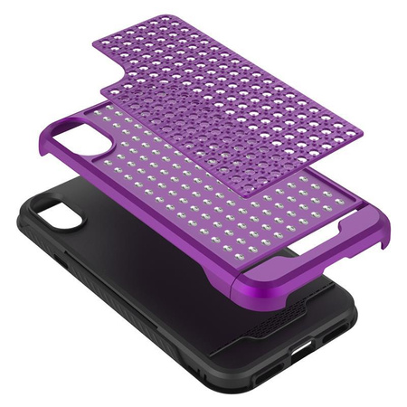 Zizo Star Diamond Hybrid Cover for iPhone X (Purple/Black)