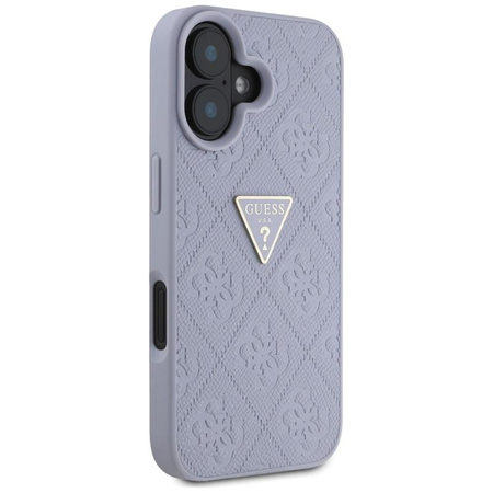 Guess Hot Stamp 4G Pattern Triangle Metal Logo - Case for iPhone 16 (purple)