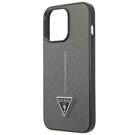 Pouzdro Guess Saffiano Triangle Logo - pouzdro pro iPhone 13 Pro (stříbrné)