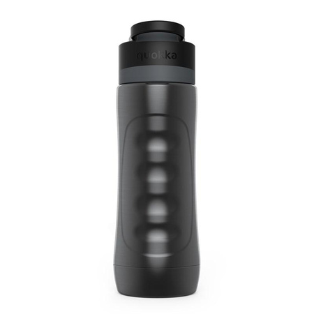 Quokka Spring - Butelka bidon termiczny ze stali nierdzewnej z systemem szybkiego otwierania 600 ml (Ebony)