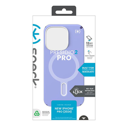 Speck Presidio2 Pro ClickLock & MagSafe - Coque iPhone 16 Pro (Future Lavender / Cassis Purple / White)