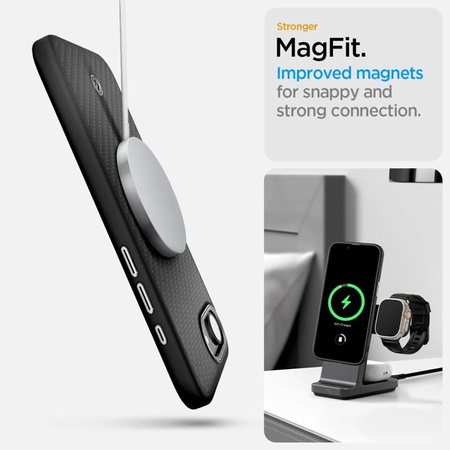 Spigen Enzo Aramid MagSafe - tok iPhone 16e készülékhez (fekete)