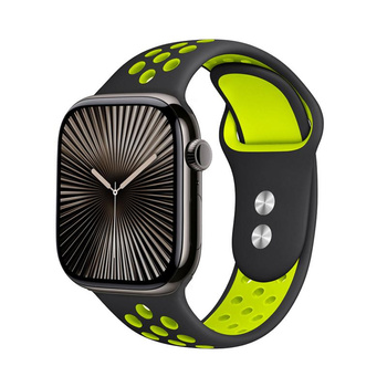 Crong Duo Sport - Apple Watch szíj 38/40/41/42 mm (fekete/lime)