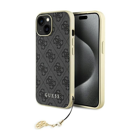 Guess 4G Charms Collection - Coque pour iPhone 15 (gris)