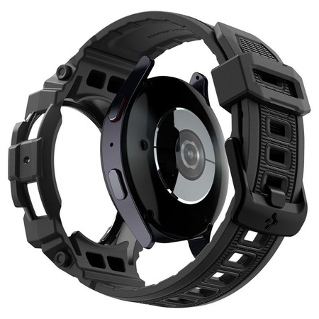 Spigen Rugged Armor Pro - Pánt + tok Samsung Galaxy Watch 7 44 mm-es órához (matt fekete)