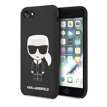 Karl Lagerfeld Fullbody Silicone Iconic - Case iPhone SE 2022 / SE 2020 / 8 / 7 (Noir)