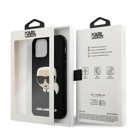 Karl Lagerfeld 3D Rubber Karl`s Head - Coque iPhone 12 Pro Max (noir)