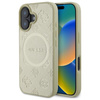 Guess Saffiano Pfingstrose Classic Logo MagSafe - iPhone 16 Tasche (Gold)