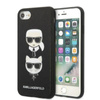 Karl Lagerfeld Saffiano Karl & Choupette Heads - Hülle für iPhone SE 2022 / SE 2020 / 8 / 7 (schwarz)