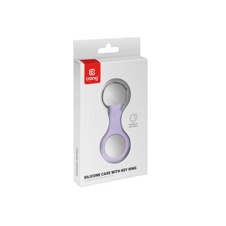 Crong Silicone Case with Key Ring - Etui de protection pour Apple AirTag (violet)