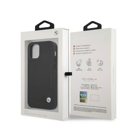 BMW Leather Deboss - Etui iPhone 12 / iPhone 12 Pro (czarny)