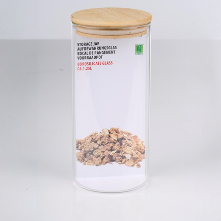 Alpina - Contenitore per alimenti in vetro con coperchio 1250 ml 10 x 21 cm