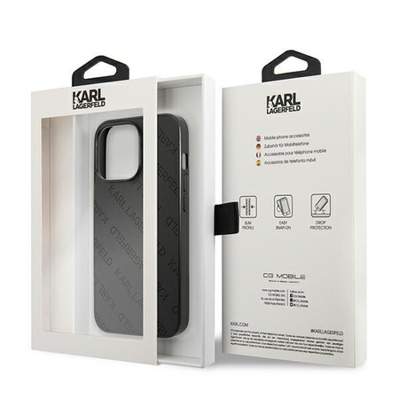 Karl Lagerfeld Perforated Allover - Coque pour iPhone 13 Pro Max (noir)