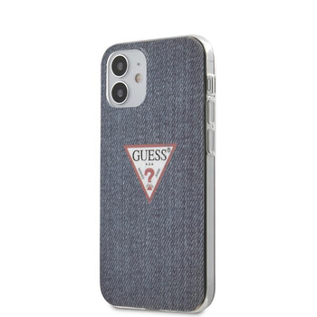 Guess Denim Triangle Dk - Coque pour iPhone 12 Mini (bleu marine)