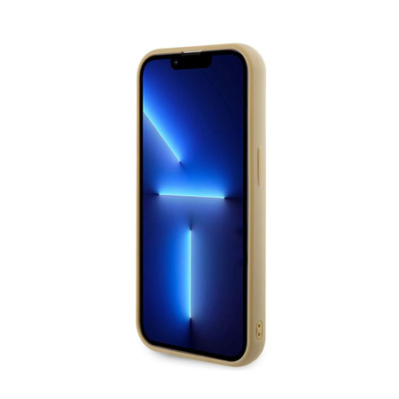 Guess Disco Metal Script - Case for iPhone 15 Pro (Gold)