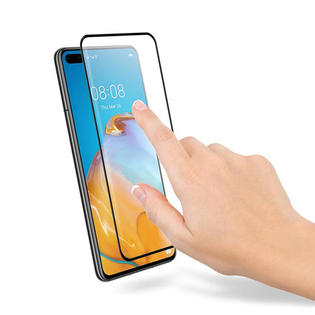 Crong 3D Armor Glass – 9H edzett üveg a teljes Huawei P40 képernyőhöz + beépítő keret