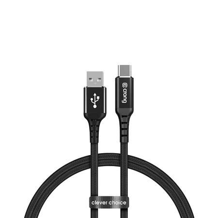 Crong Armor Link - 60W PD 3A Câble USB-A vers USB-C 150cm (noir)