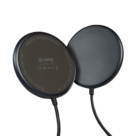 Bezdrátová nabíječka Crong MagSpot - MagSafe 15W hliníková indukční nabíječka (grafitová)