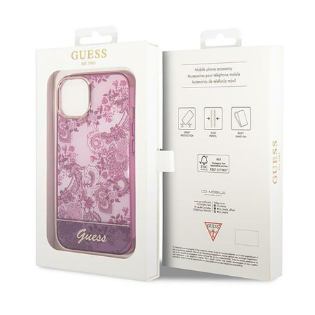 Guess Porzellan Kollektion - iPhone 14 Tasche (fuchsia)