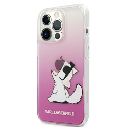 Karl Lagerfeld Choupette Fun - pouzdro pro iPhone 13 Pro Max (růžové)