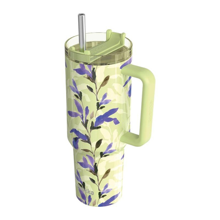 Quokka Stream - termohrnek z nerezové oceli o objemu 1200 ml s brčkem (Matcha)