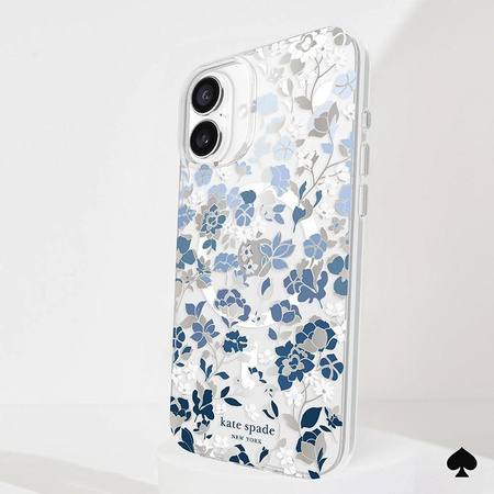 Kate Spade New York Protective Gems MagSafe - iPhone 16 Plus tok (virágágyás kék)