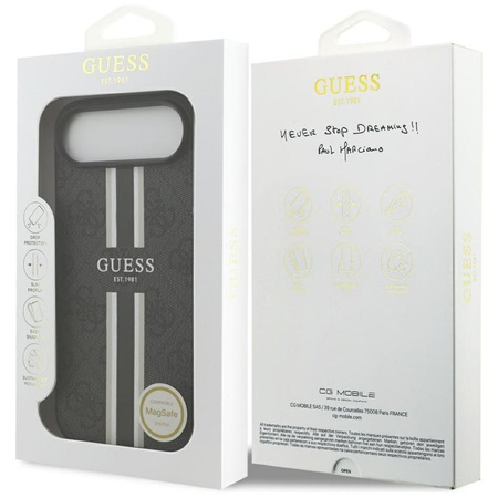 Guess 4G Printed Stripes MagSafe - Pouzdro iPhone Air (černé)