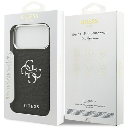 ETUI DO IPHONE 17 PRO MAX GUESS CZARNE ORYGINALNE SKÓRZANE ELEGANCKIE CASE