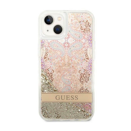 Guess Liquid Glitter Paisley - iPhone 14 Tasche (Gold)