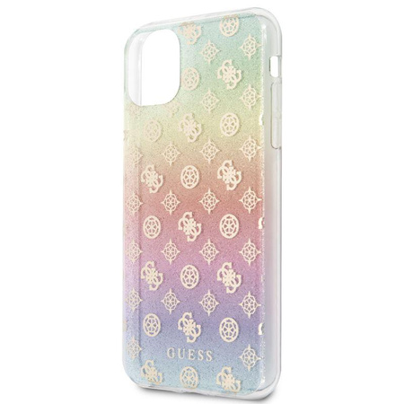 Guess 4G Pfingstrose Galvanisiertes Muster - iPhone 11 Pro Max Hülle (Regenbogen)