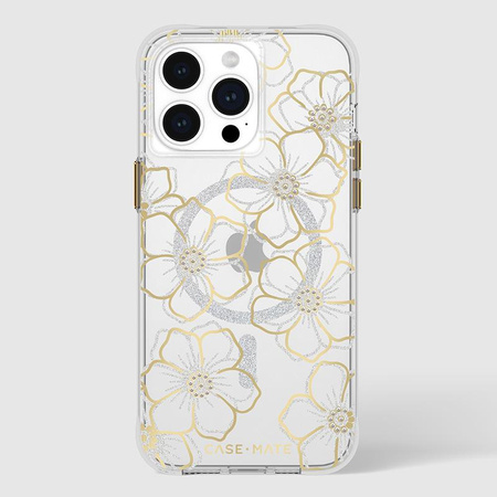 Case-Mate Floral Gems MagSafe - iPhone 15 Pro Max Tasche (Gold)