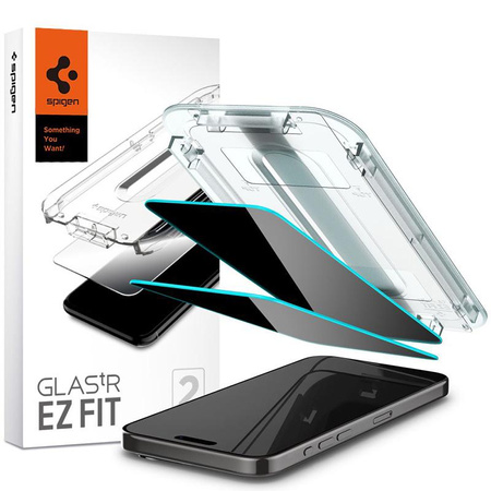 Spigen GLAS.TR EZ FIT Privacy - Tempered glass with privacy filter for iPhone 15 Pro 2 pcs