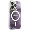 Guess Golden Marble MagSafe - Etui iPhone 14 Pro Max (Purpurowy)