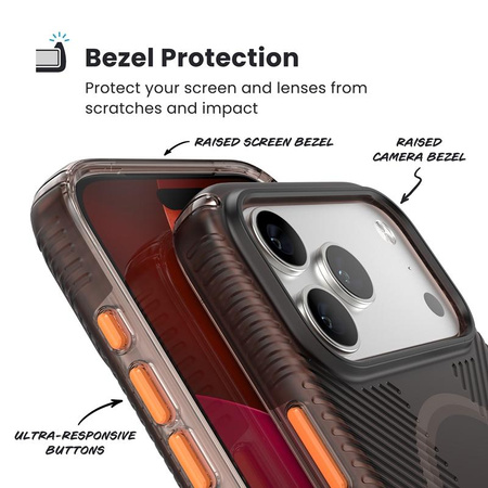 Speck Presidio Lux Grip MagSafe - iPhone 17 Pro Max Tasche (Luxus Schatten Matt / Orange)